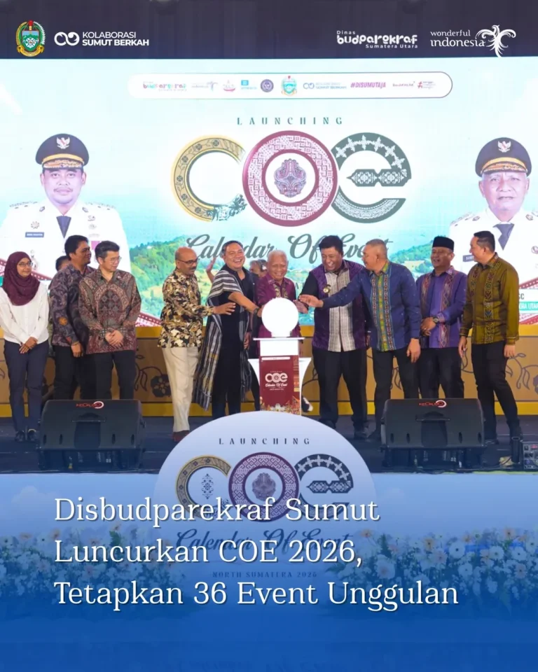 Disbudparekraf Sumut Luncurkan COE 2026, Tetapkan 36 Event UnggulanDinas Kebudayaan, Pariwisata