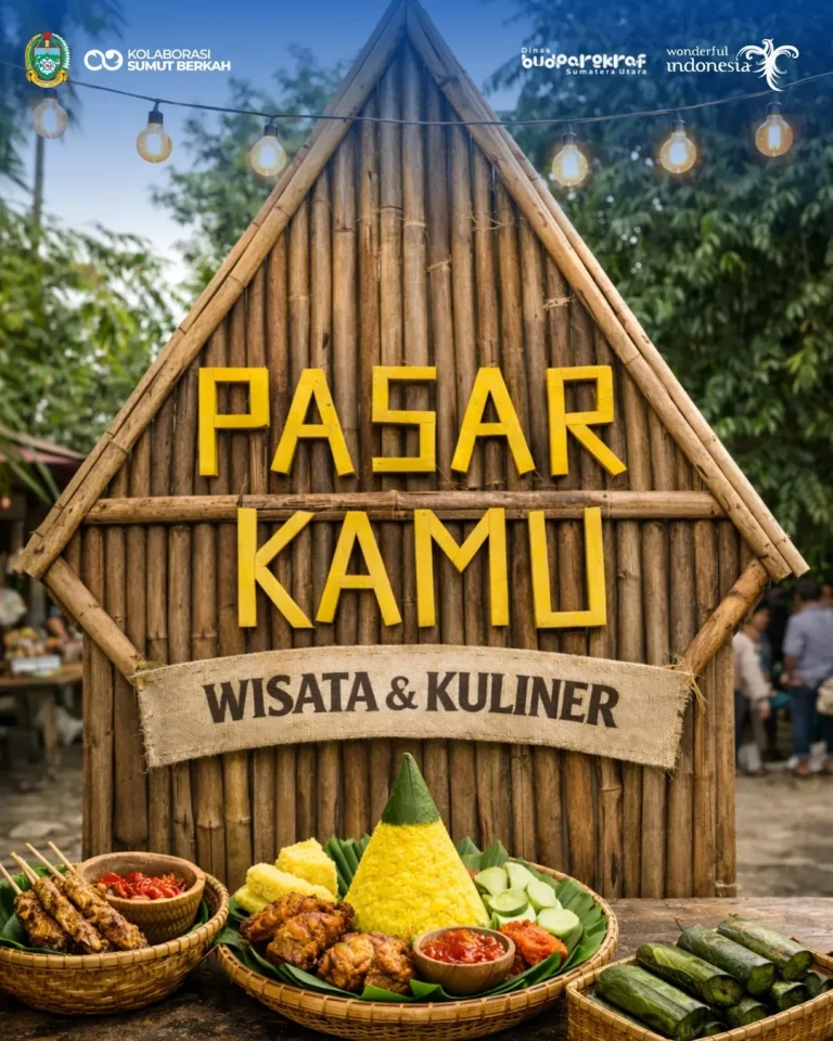 Pasar Kamu menghadirkan suasana alam persawahan yang asri, kuliner sehat berbasis tradisi, sert